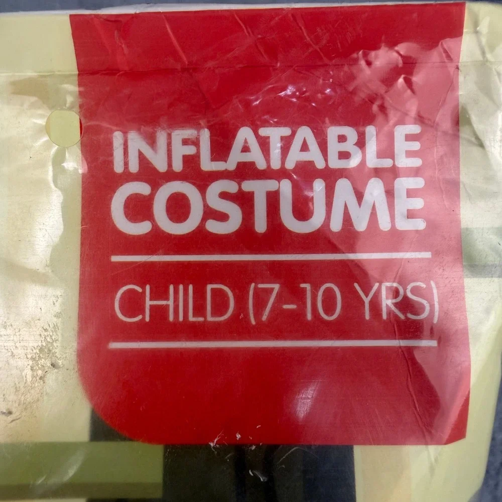 Puff Me Up! Inflatable Costume Kids 7-10 Calico Cat Full Body Blow Up Outfit NEW